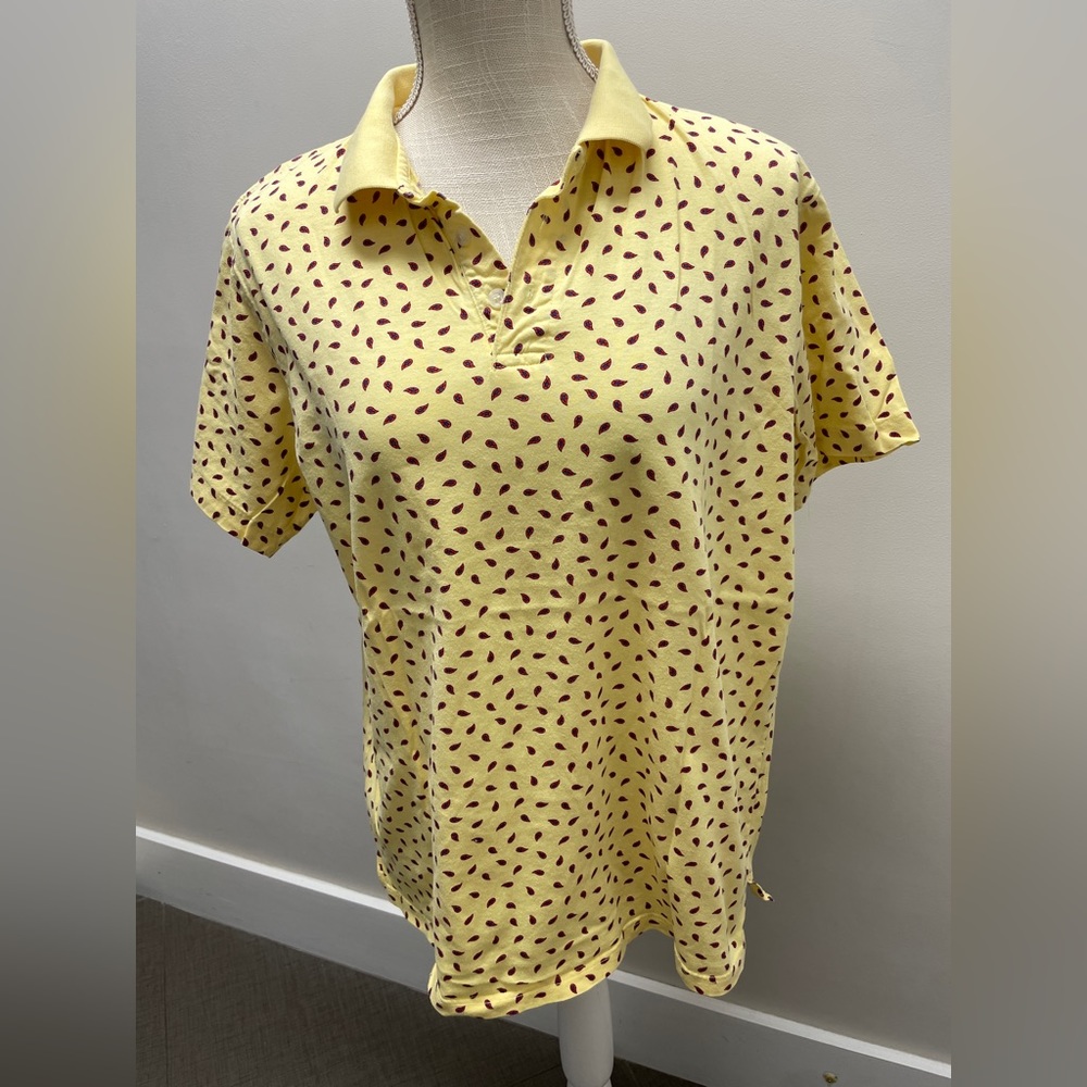 Rant Rugger Men’s yellow &  red Paisley Polo Medium
